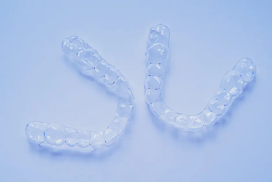 A set of clear aligners with case