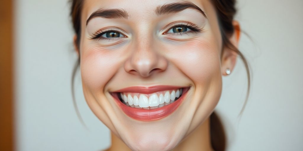 A person smiling with perfect teeth and a warm demeanor.