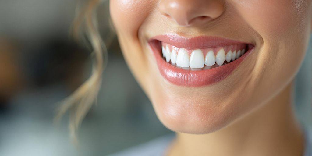 Close-up of a bright, white smile.